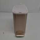 Champagne Gold Bathroom Trash Can with Lid Soft Close,1.6 Gallon Slim Garbage can,Small Metal Step Wastebasket for Office, Bedroom, Toilet, Live Room