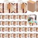 24 Pieces Mini Suitcase Party Favor Boxes Mini Luggage Gift Suitbox Small World Map Candy Tin Suitcase with Handle, Label and Twine for Travel Themed Party Bridal Shower Wedding Decoration