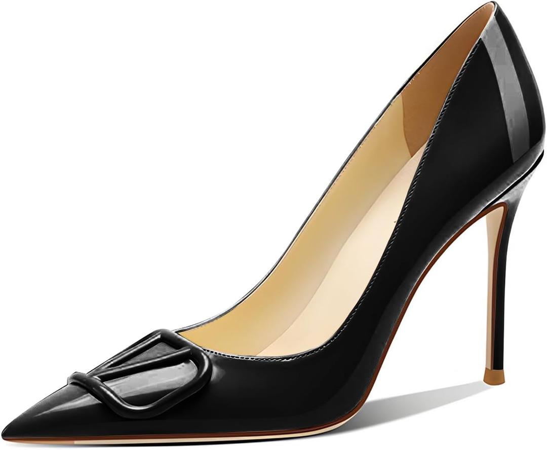 Women's 3.9IN Pointed Toe Stiletto Pumps Shoes Elegant High Heels for Party Wedding Banquet, Size US 10