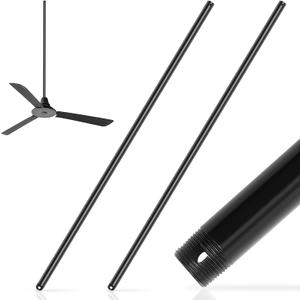 Yaocom 2 Pack 48 Inch Compatible with Hunter Fan Company, 25148 Ceiling Fan Downrod Extension Rod, Specialty Black Ceiling Drop Bar, Metal Durable Threaded
