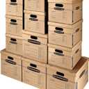 Bankers Box Classic Moving Box 12 Pack Kit, Reinforced Handles, Tape-Free Assembly, Box with Lid, 8 Small and 4 Medium Boxes (7716401)