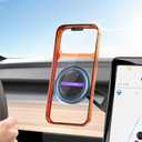 LOXP Upgrade Tesla Phone Mount [Strong Magnetic & Foldable] Aluminum Car Mount for Tesla Model 3/Y/Juniper, 360 Rotating Tesla Phone Holder Fits for iPhone 17 16 15 Pro Max, Tesla Accessories (Metallic Black)