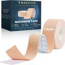 Moleskin Tape - 1in x 16ft Blister Prevention Tape for Feet - Thin Moleskin Pads for Blisters - Waterproof Hypoallergenic Athletic Tape for Running, Hiking, Walking - 2Rolls