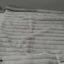 DEELAND Pack of 2,Double-Sided Faux Fur Plush Decorative Throw Pillow Covers Fuzzy Striped Soft Pillowcase Cushion Covers for Sofa Couch Bedroom Lightgrey 18x18 inch