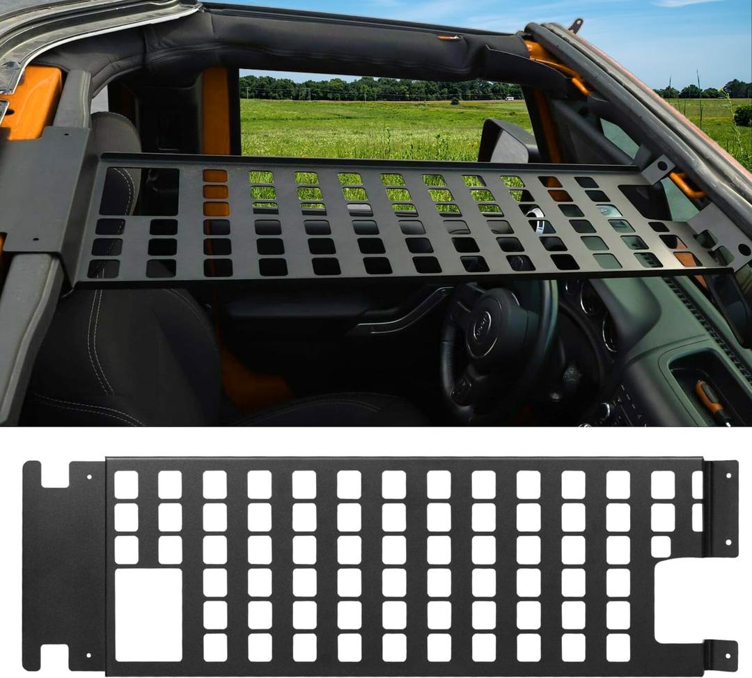 Roof Rack Hard Top Molle Panel for Jeep Wrangler JK 2007-2018 Luggage Storage Carrier Metal Shelf Exterior Accessories