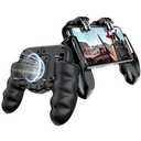 4 Trigger USB Mobile Game Controller with Cooling Fan Adjustable Stand for PUBG/Call of Duty/Fotnite [6 Finger Mode] GAMR+ L1R1 L2R2 Gaming Grip Gamepad