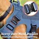 rabbitgoo Tactical Dog Harness for Large, Heavy Duty Pet Harness with Handle, No-Pull Service Vest Large Breed, Adjustable Military Dog Vest for Training Hunting Walking, Blue, XL
