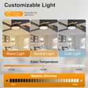WINGBO 48" Flush Mount Ceiling Fan with Light - 4 Plywood Blades, 6-Speed Reversible DC Motor, Dimmable, 3CCT, Noiseless Low Profile Ceiling Fans for Bedroom Living Room, Gold and Black/Walnut