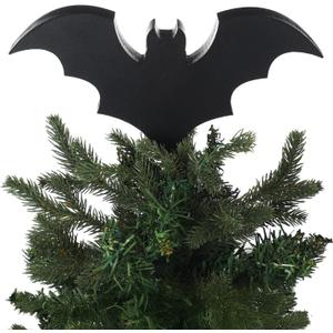 10 Inch Christmas Bat Tree Topper Gothic Christmas Tree Topper Ornaments Wooden Spooky Xmas Party Decor for Xmas Party Home Decor Gifts