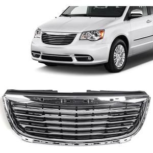 JOLONG Front Upper Grille Fit for Chrysler Town & Country 2011-2016 Bumper Hood Grill OE Style Replacement for CH1200350 68100692AB (Chrome)