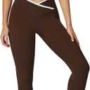 Womens Workout Sets Two Piece Spaghetti Straps Tank Top Matching High Waist Leggings Gym Work Out Outfits with Pockets (Medium, V-Dark Coffee)