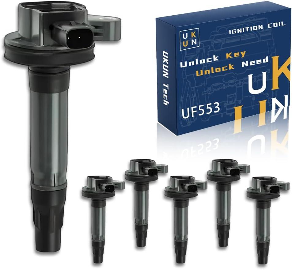 OEM 6 UF553 DG520 Ignition Coil for Ford 07-16 Edge 11-17 Explorer 11-16 F150 09-17 Flex 10-12 Fusion 11-15 Mustang for Lincoln 09-14 MKS 07-16 MKZ MKX 10-16 MKT for 09-13 Mazda 6 07-14 CX-9