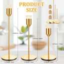 Tioncy 30 Pcs Candlestick Holders Bulk 5.7"/7.7"/9.7" Tall, Metal Taper Candle Holders Fit 0.75 Inch Thick Pillar Candle Stick Candelabra Centerpieces Decor for Wedding Party Table(Gold)