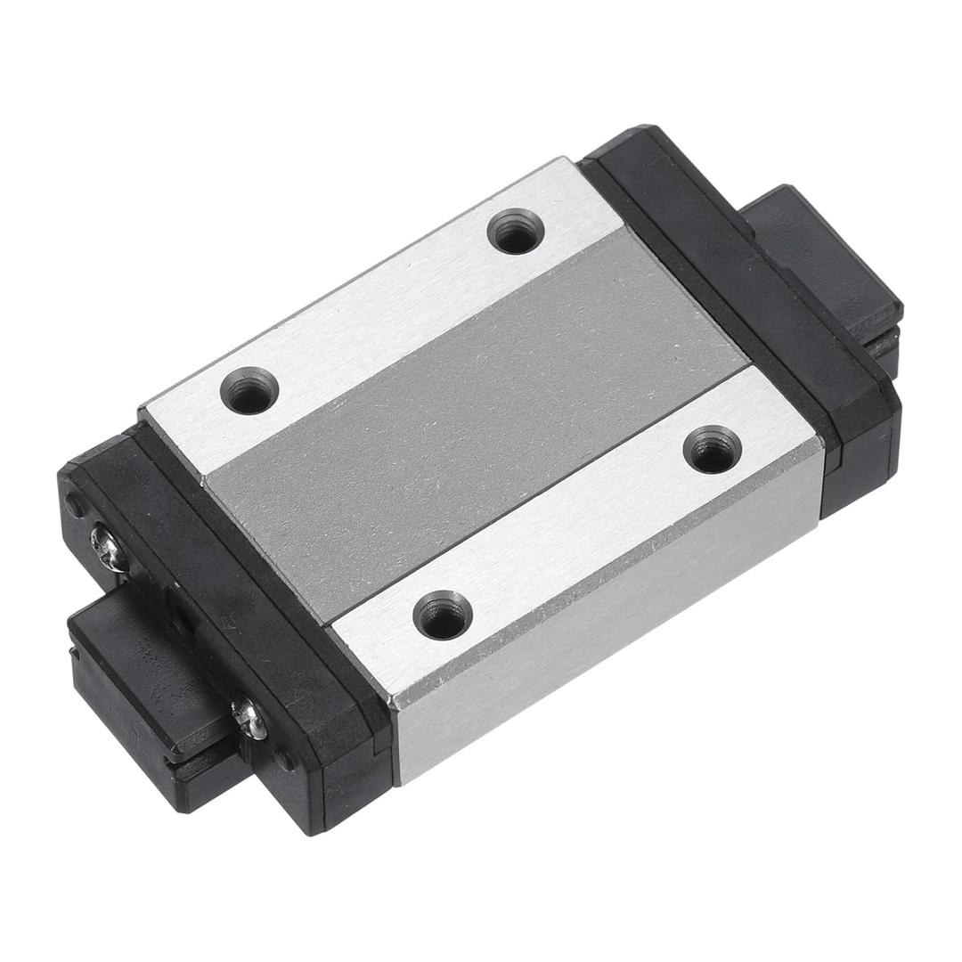 uxcell MGN12H Bearing Steel Sliding Carriage Block with Plastic Anti-Fall Strip for 12mm MGN12 Linear Motion Slide Rail Guide, Black