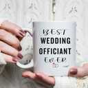Best Wedding Officiant Ever Mug, Bride Groom Thank You Gifts for Women Men, Officiant Appreciation Present for Wedding Day from Couple, 11oz Ceramic Mug (white)