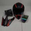 Youth Dirt Bike Helmet Set Includes Gloves, Goggles, Mask, Ideal Helmet for Kids 8-14, Premium Safety Gear for Dirt Bike Helmets Enthusiasts - DOT Approved (Red,M) (Medium, Red2)