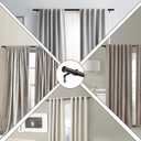 "Black Wrap Around Industrial Curtain Rod, 32-120Inches Adjustable, 1-Inch Diameter, Black - Indoor and Outdoor Use"