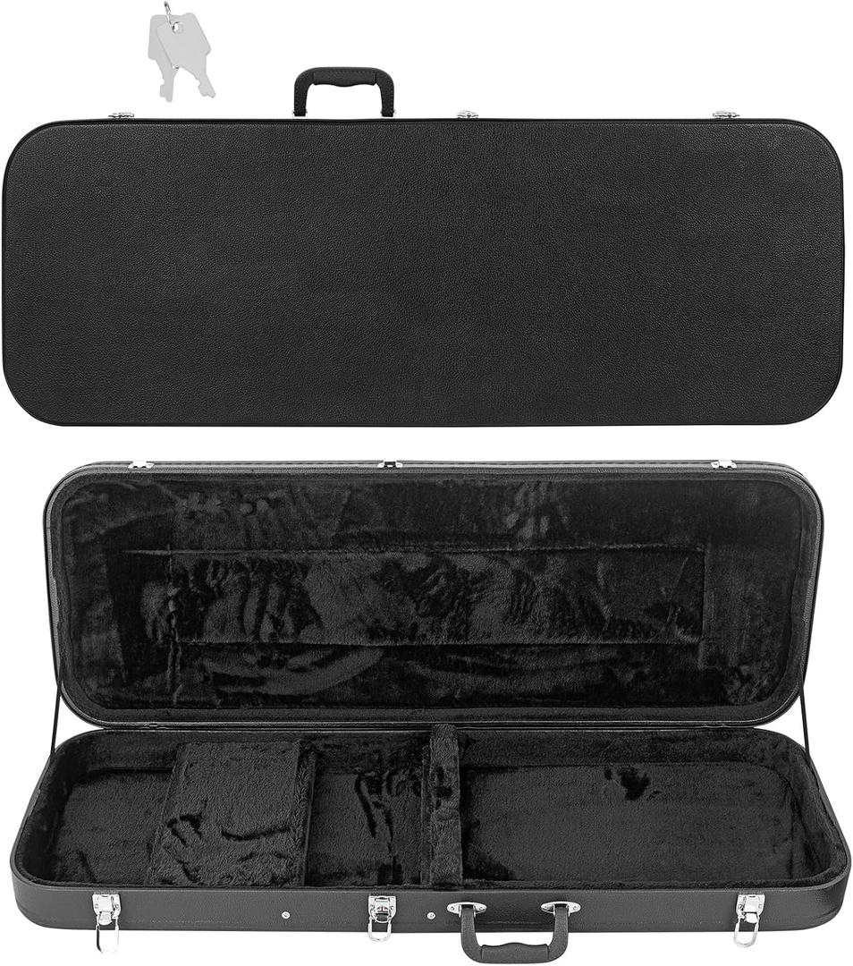 LETSROCK Electric Guitar Hard Shell Case, 39-Inch Standard Electric Guitar Hardshell Carrying Case for KST/KTL/170 Model with Lock Latch Padding (Black), 41.73 x 14.56 x 3.93 inches