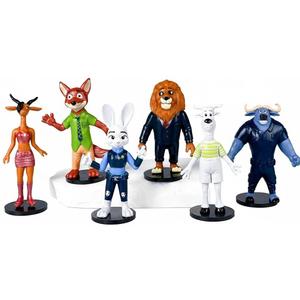 6 Piece Cartoon Animal Figures Toys Set, City Adventure Themed Mini Action Figures Collection, Cute Cartoon-Style Animal Characters, for Party Supplies, Birthday Gifts for Boys & Girls
