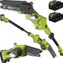 2-IN-1 Cordless Pole Saw & Mini Chainsaw, 21V 4.0Ah Battery Powered 6 Inch Electric Pole Chainsaw, 15Ft MAX Reach Pole Saw for Tree Trimming(2 * 4Ah Batteries and Fast Charger Included)