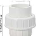 1-1/2" PVC Union Coupling Pipe Fitting PVC Adapter Schedule 40, EPDM O-Ring, 1-1/2 inch Slip Coupling Fitting (Socket x Socket), 6 Pack, White