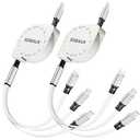 Multi Charging Cable,USB C to 3 in 1 Retractable Lightning/Type-C/Micro Port Fast Charger Cord for iPhone 17 16 15 14 13 12 Pro Max,Galaxy S23/S22/S20,Cell Phones Tablets Universal Use (2Pack-3.3ft)