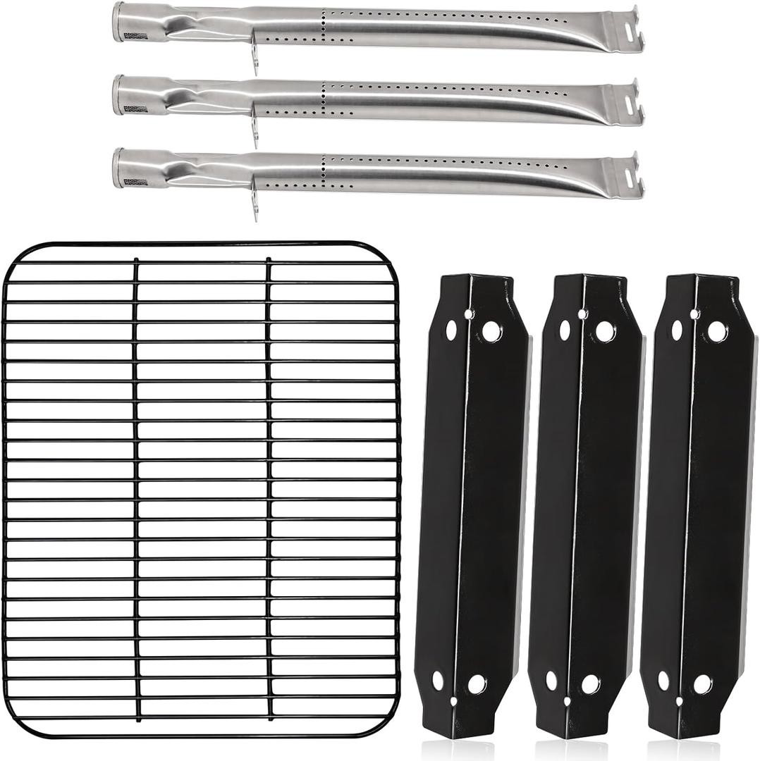 Hiorucet DGC310CNP-D Replacement Parts for Dyna Glo 3 Burner, Grill Grates, Heat Plates Shields, Burners for Dynaglo 3-Burner Open Cart Propane Gas Grill DGC310CNP-D, DGC310BNP-D, DGC310RNP-D.