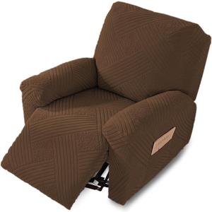 NORTHERN BROTHERS Recliner Cover, Stretch Recliner Covers That Stay in Place, Washable Lazy Boy Recliner Chair Covers, Furniture Protector Recliner Slipcovers for Dog Kid, Brown (1 Seat)