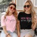 Breast Cancer Shirt Women Pink Ribbon Awareness T-Shirt Breast Cancer Survivor We Fight Together Warrior Short Sleeve Tee Top (Black, S)