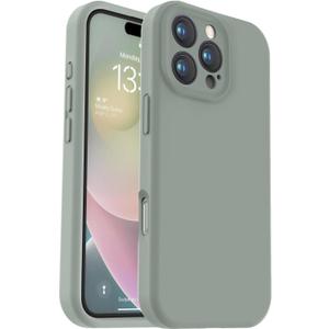 Vooii Compatible with iPhone 16 Pro Case, Liquid Silicone Upgrade [Camera Protection] [Soft Anti-Scratch Microfiber Lining] Shockproof Phone Case for iPhone 16 Pro 6.3 inch - Calke Green