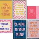 6 Mental Health Poster Prints Wall Decor Inspirational Artwork Daily Reminders Wall Art Psychology Picture Painting for Therapy Office School Counselor Decoration 12x16in No frame