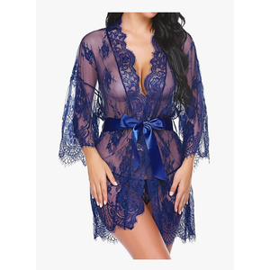 Avidlove Women's Lace Kimono Robe Babydoll Lingerie Mesh Nightgown, Size: XL
