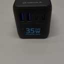 Universal Travel Adapter, International Travel Plug Adapter with 3 USBC ＆ 2 USBA Ports 35W, All in One Portable Socket, for USA, UK, EU, AU ＆ 224+ Countries (Black)