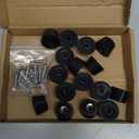 16 Pieces Rubber Feet for Cutting Board with Screw, 1" W x 1/2" H Black Rubber Bumpers, Non Slip Feet for Electronics, Furniture, Appliances