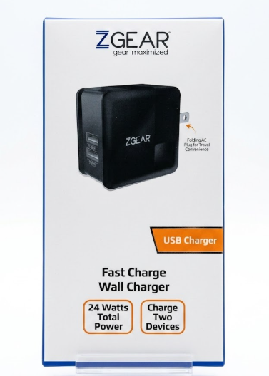 ZGEAR Fast Charge Wall Charger, 24 Watts