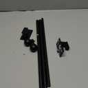 Black Curtain Rods No Drilling-Adjustable No Drill Curtain Rods for Windows 32-45 Inch with Adhesive Brackets for Bedroom Apartment Renter Friendly 5/8" Small Door Cafe Single Rod Easy Install