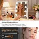 Makeup mirror with lights,Hollywood Vanity Mirror with 9 LED Bulbs12" x 13.2" Plug in Makeup Mirror for Desk,Smart Touch Control 3Colors Dimmable, light up mirror for makeup,Bedroom,Tabletop,White