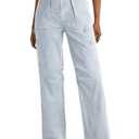 Dokotoo Womens Jeans Straight Leg Cargo Jeans for Women High Waist Baggy Trendy Womens Jeans Teen Girls Denim Trousers Blue, Size 4