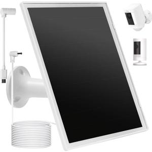 Solar Panel Charger for Ring Camera, Compatible with Ri ng Stick Up Cam, Stick Up Cam Pro, Ring Spotlight Cam Plus/Pro, 6W5V 13ft Charging Cable (White-1Pack)