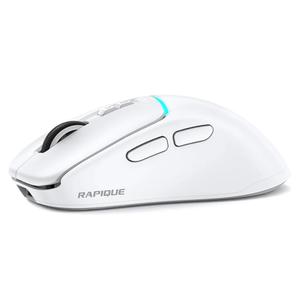 RAPIQUE Wireless Bluetooth Mouse – Dual Bluetooth ＆ 2.4GHz USB Receiver, 4 DPI Levels (1000–3200), USB-C Rechargeable, Ergonomic Right-Hand Grip, Silent Click, Compacr for Computer/Mac/Laptop - White