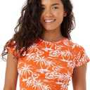 Roxy Womens Crop Top Rash Guard – UPF 50+, Quick-Dry Swim Shirt, Pool, Surf, Beach, Water Sports S