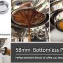 Stainless Steel Naked Bottomless Portafilter - Coffee Portafilter for Breville BES900XL, BES920XL, BES980XL, BES990BSS Espresso Machine - Wooden Handle