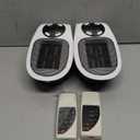 2PCS Ecowarm Plug in Heater, 500W Wall Outlet Electric Space Heater as Seen on TV, Small Portable Space Heater with Adjustable Thermostat & Timer & Led Display for Office Bathroom Bedroom Indoor Use