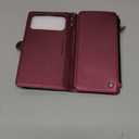 Defencase for iPhone 17 Pro Max Case Wallet with RFID Blocking Card Holder for Women and Men, Fashion PU Leather Magnetic Snap Flip Zipper Strap Wallet Phone Case for iPhone 17 Pro Max 6.9", Wine Red