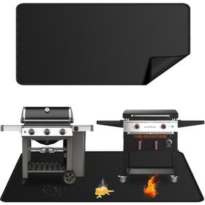 100x39 inches Extra-Large Under Grill Mats for Outdoor Grill, Double-Sided Fireproof Protective Mat, Oilproof Waterproof BBQ Fire Pit Fireplace Mat