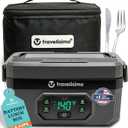 TRAVELISIMO Heated Lunch Box Cordless 1.6L  Electric Lunch Box Battery Powered, Portable Food Warmer for Travel & Work, Rechargeable Lonchera Elctrica Porttil Para Calentar Almuerzo (Gray)