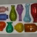 Eleganttime Bud Vases for Flowers,Glass Colored Bud Vase in Bulk Set of 10,Small Vintage Vase Bottle for Wedding Decorations,Garden and Home Decor,Centerpieces,Colorful Mexican Dcor
