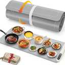 FYY Extra Large Warming Mat for Food - Rapid and Full Surface Heating, 6 Temp Settings, 6H Timer, Rollable Portable Food Warming Mat for Gatherings, Parties, Keep Meal Warm (XX Large Size, Gray)