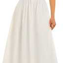 KUTUMAI Lace Square Neck Corset Midi Dress Summer Smocked Flowy A Line Casual Beach Sundress for Women 2025 Vacation (White, XS)