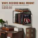Vinyl Record Storage Holder for 80-100LPs, Vinyl Record Stand Wall Mount with Movable Divider, Solid Record Display Crate & Organizer for Albums, Magazine, Book, File